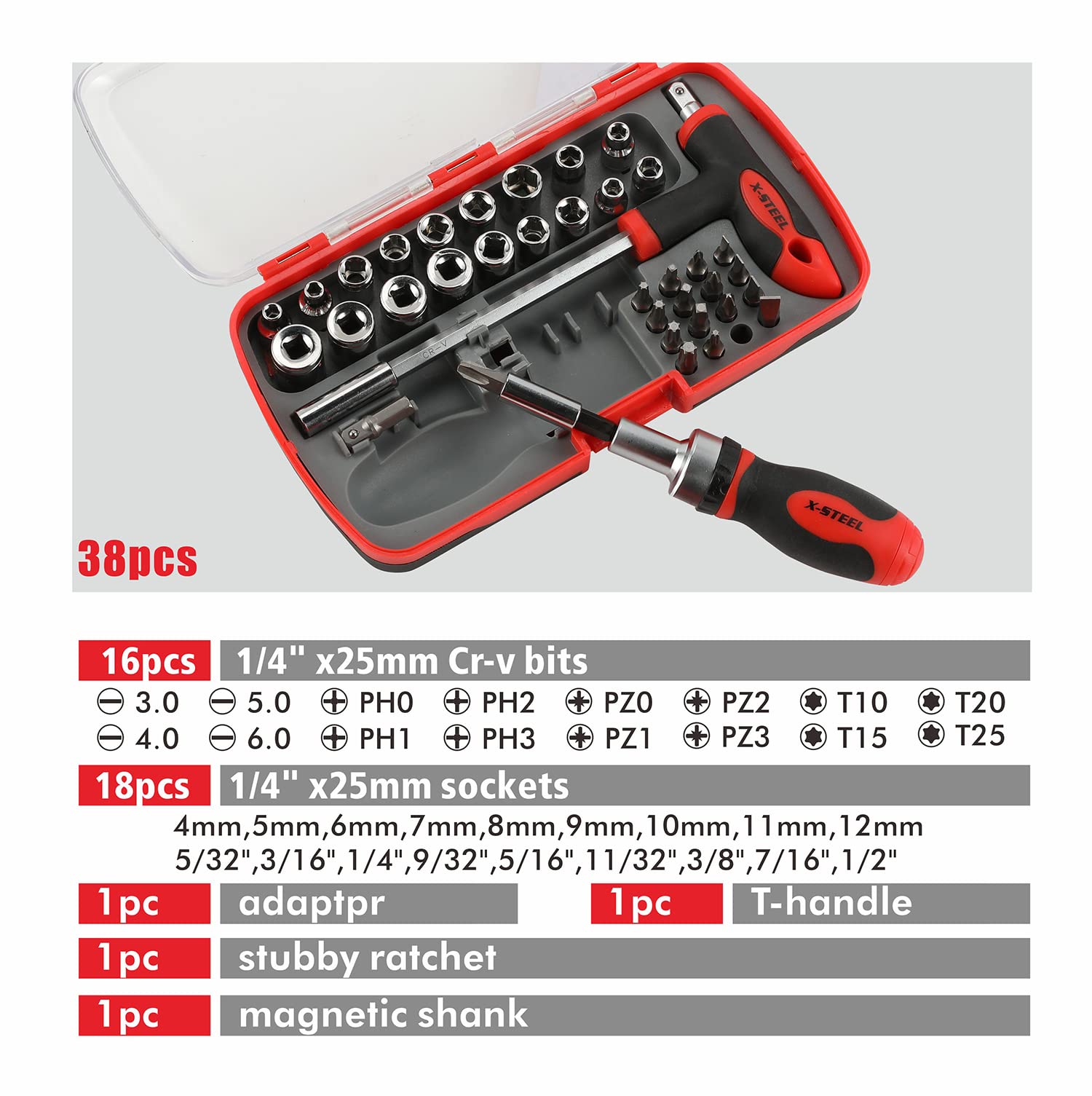 X-STEEL magnetic sockets and adapters simplify setup