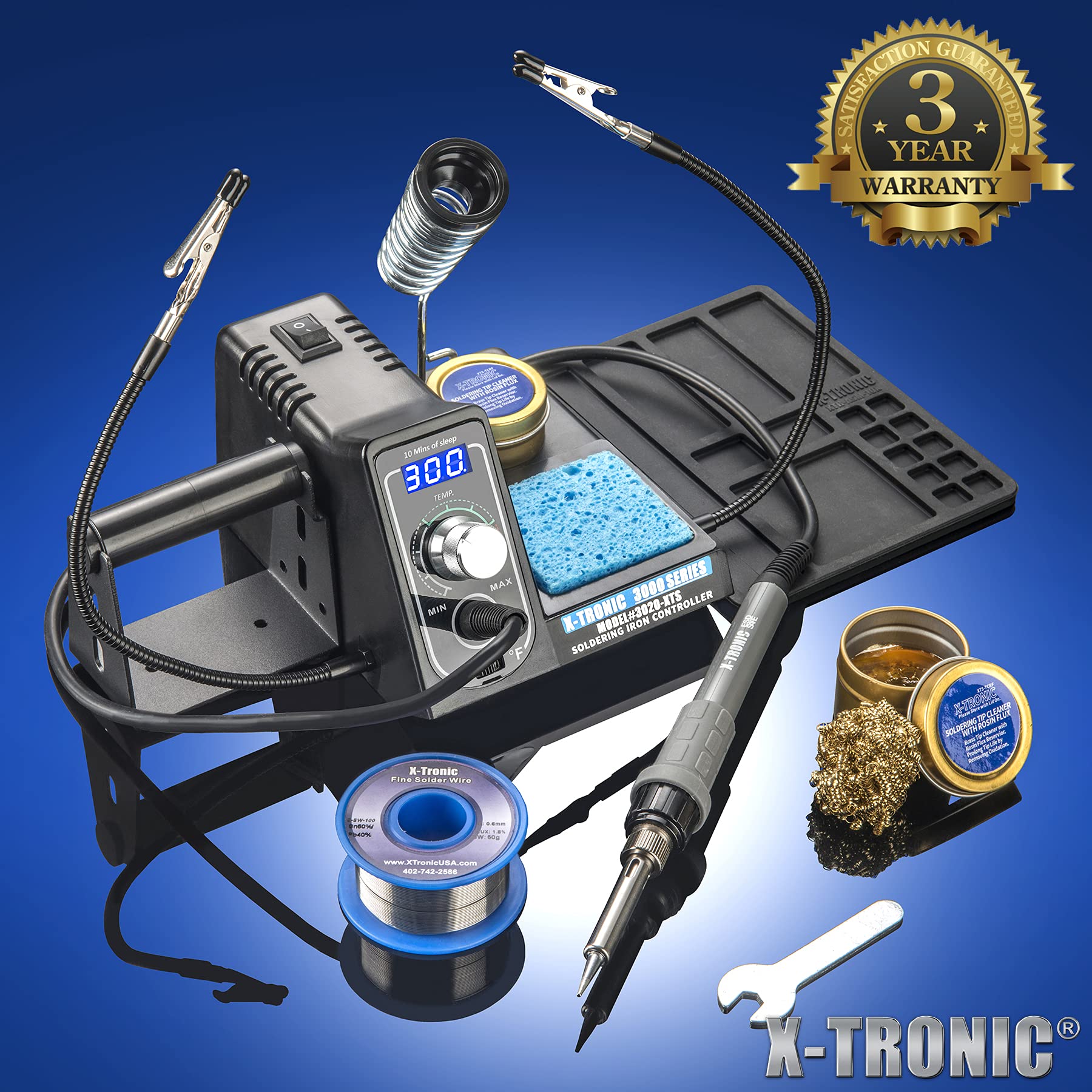 X-Tronic 3020-XTS kit layout with two helping hands for steadier boards