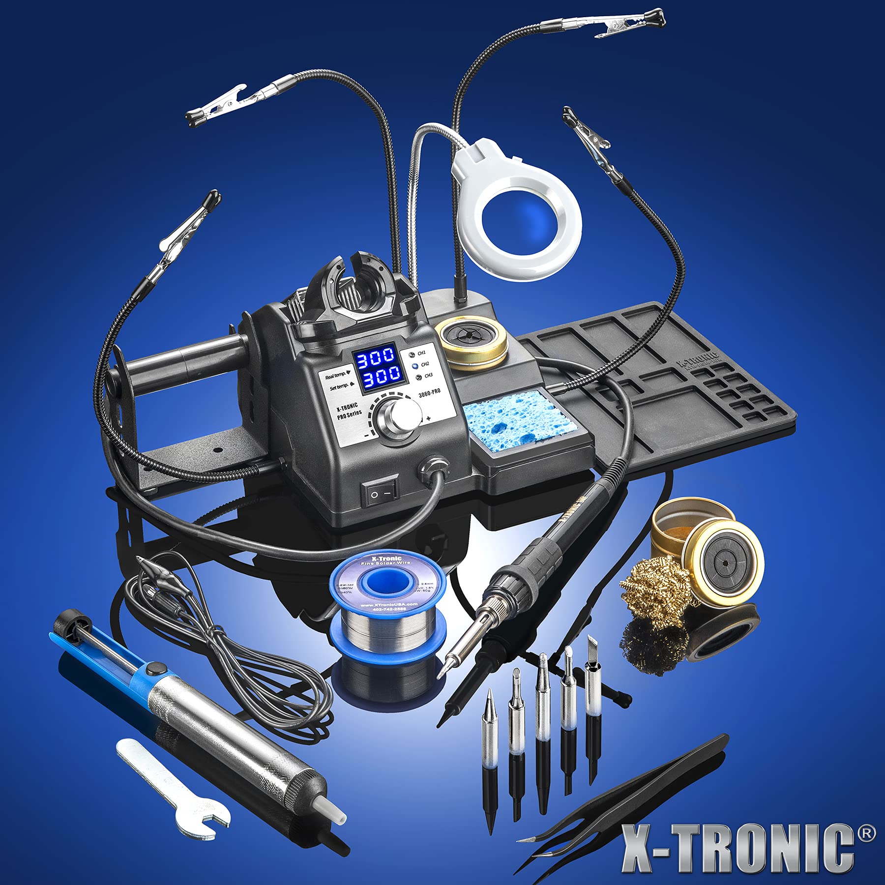 X-Tronic 3060-PRO tip pack ready for varied soldering tasks