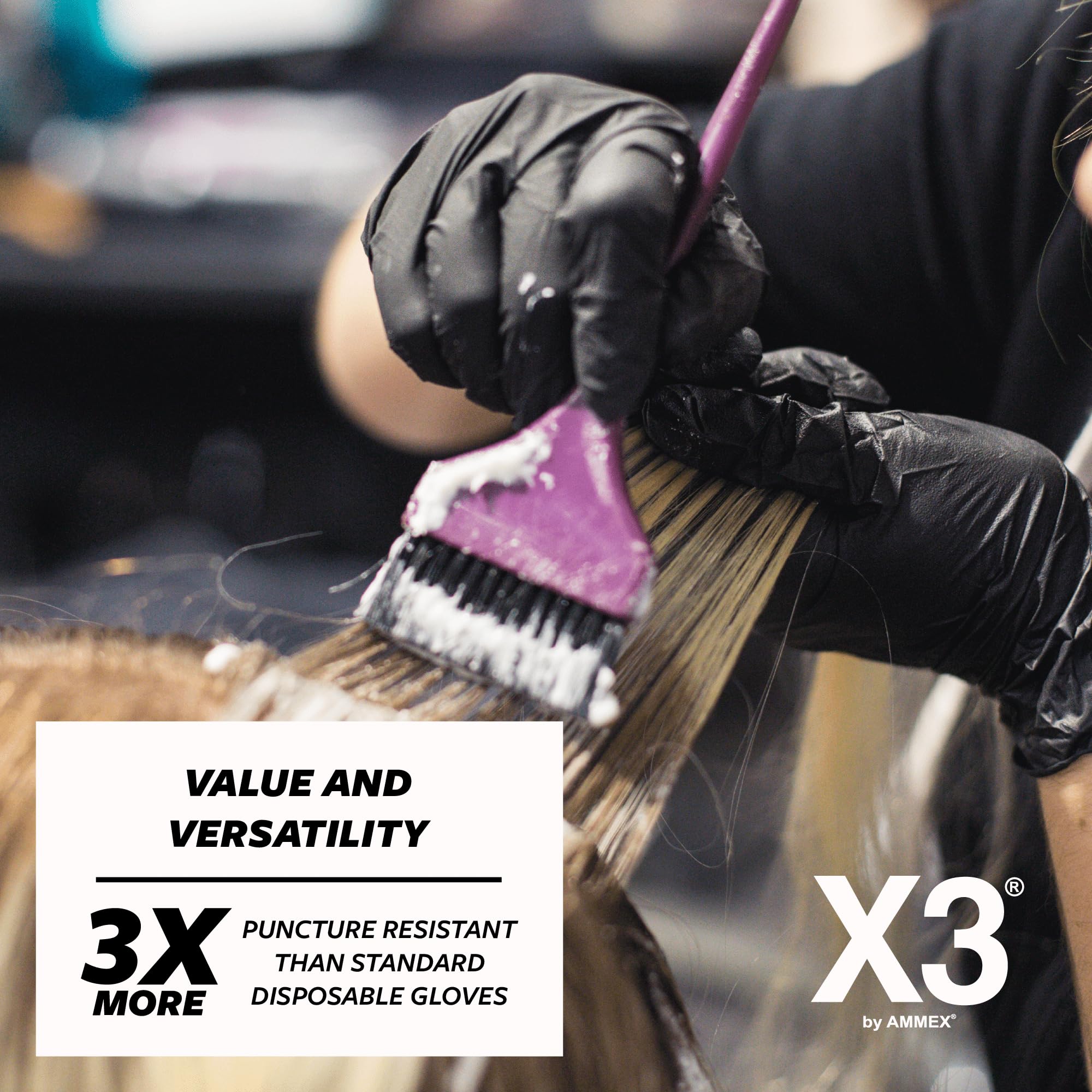 X3 latex-free powder-free nitrile gloves suitable for sensitive hands