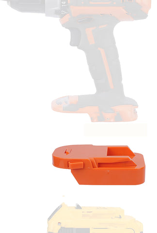 X-Adapter 1X adapter for Ridgid 18V tools showing flexible battery compatibility