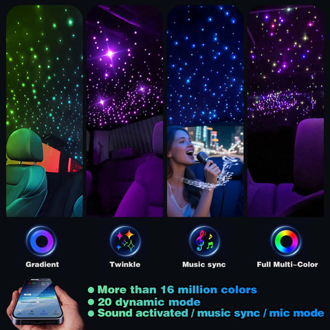 XAEIOW app color wheel interface for easy customization of colors and effects.