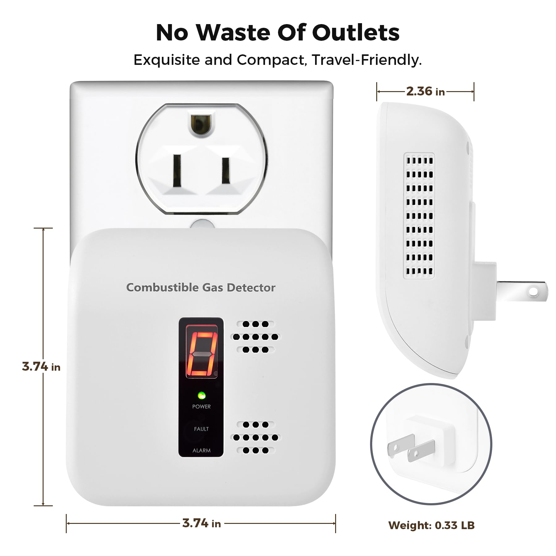 Xalire 2-pack natural gas alarm for home and RV provides early warning.