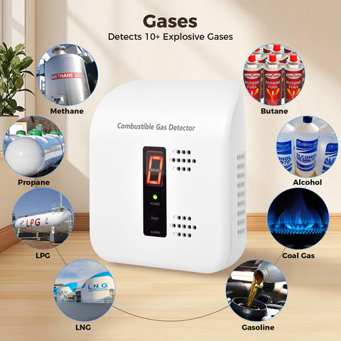 Xalire plug-in propane detector on a wall outlet for quick alerts.