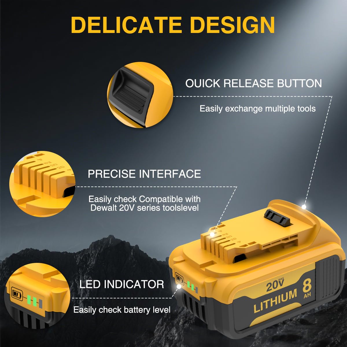 XAMP 8000mAh battery compatible with 20V Max DCB series.