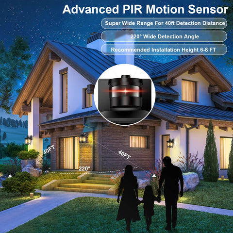 XANGQAN outdoor wall sconce with dusk-to-dawn sensor for secure night entry