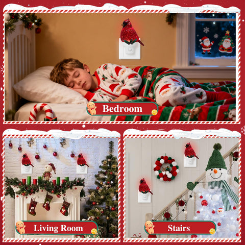 Xanqinluma Christmas Cardinal night light in gift-ready packaging for holiday giving.