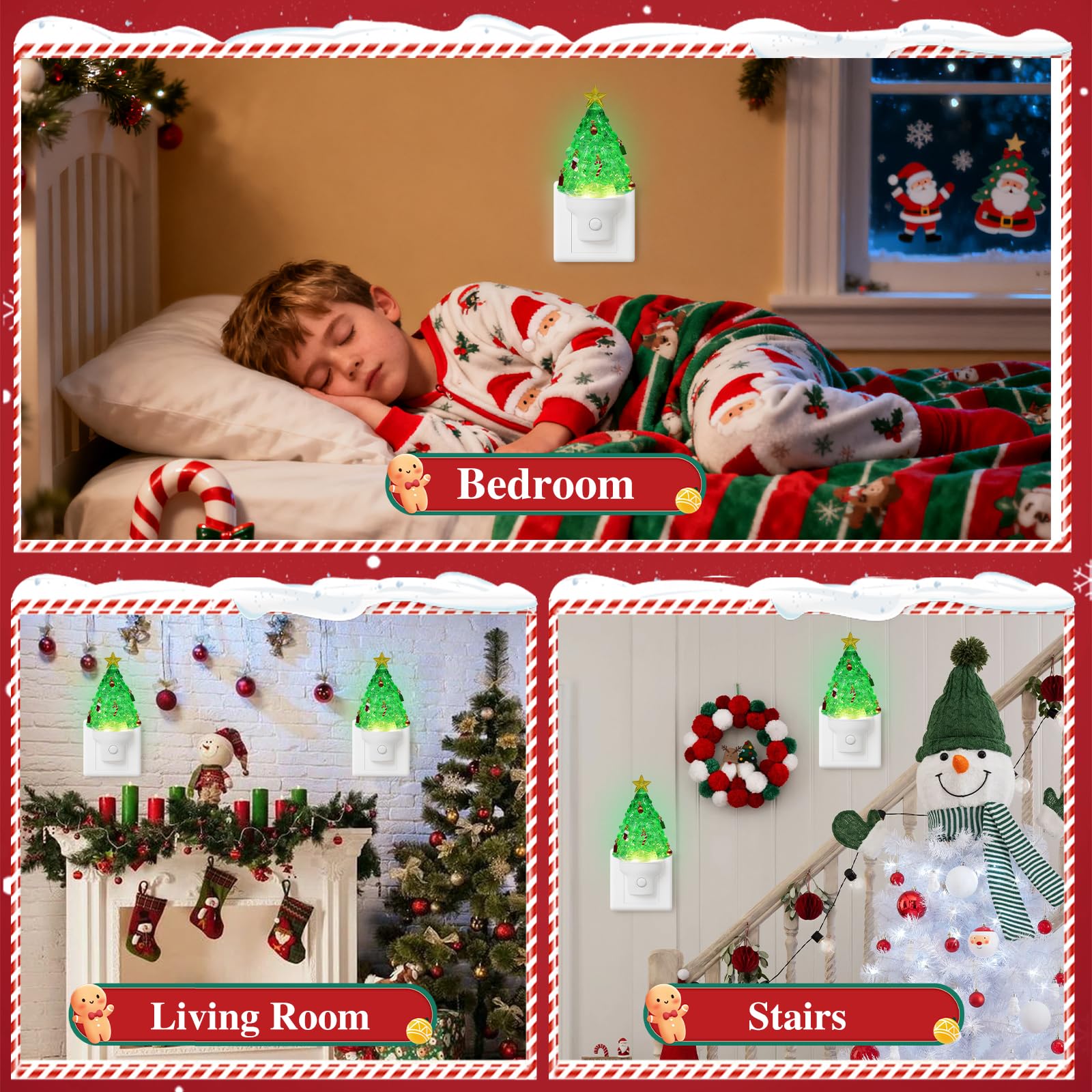 Xanqinluma Christmas tree night light with USB option for desks and nightstands