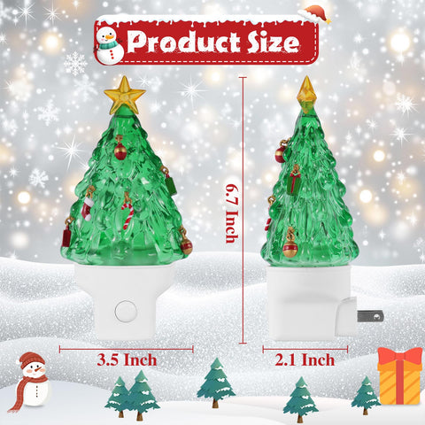 Xanqinluma Christmas tree night light with compact base fits outlets without blocking