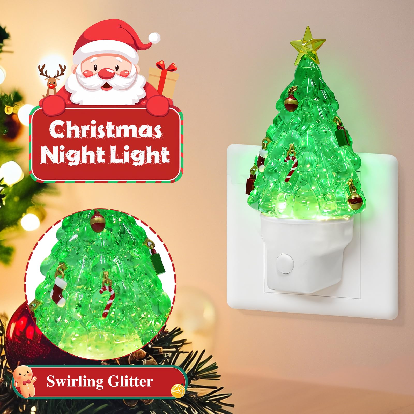 Xanqinluma Christmas tree night light with USB power for portable tabletop glow