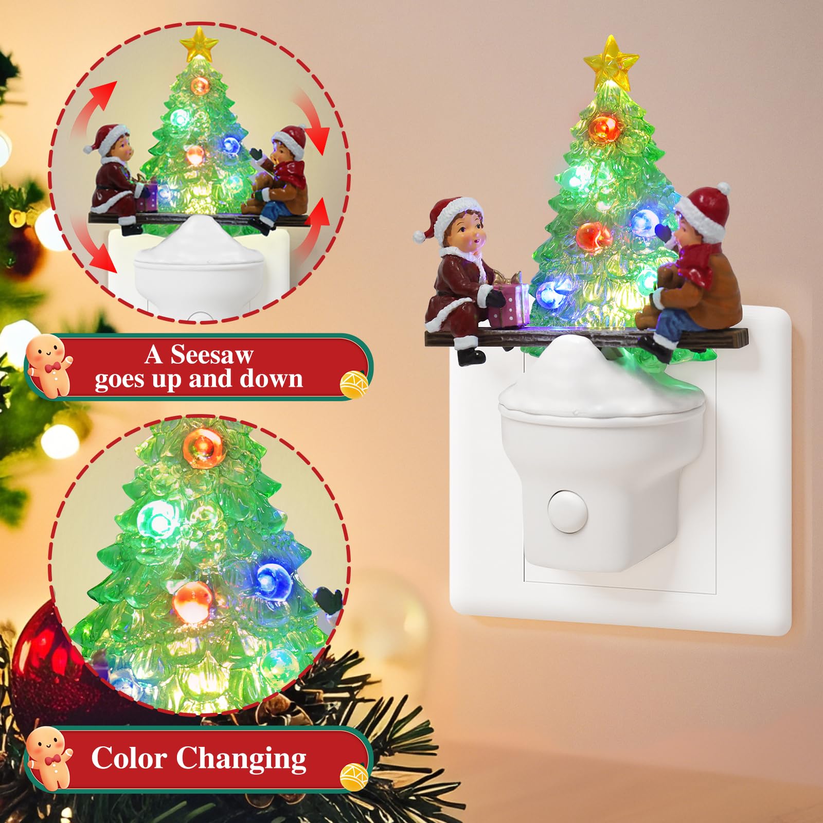 Xanqinluma Christmas tree night light with USB power offers flexible placement on desks