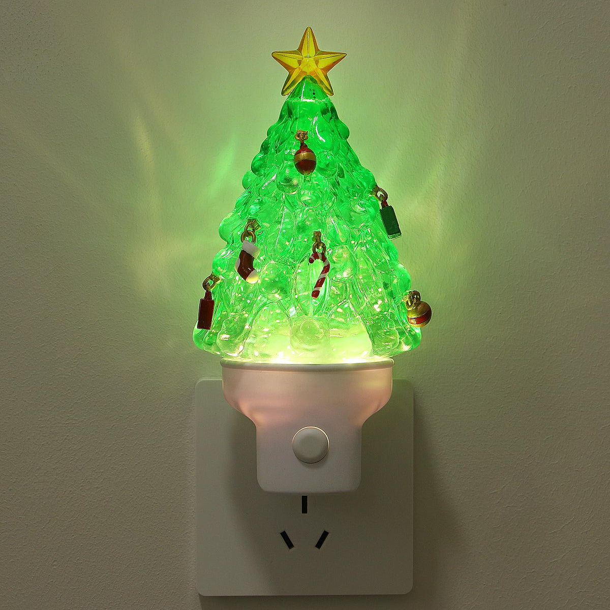 Xanqinluma Christmas tree night light wall outlet for festive ambience