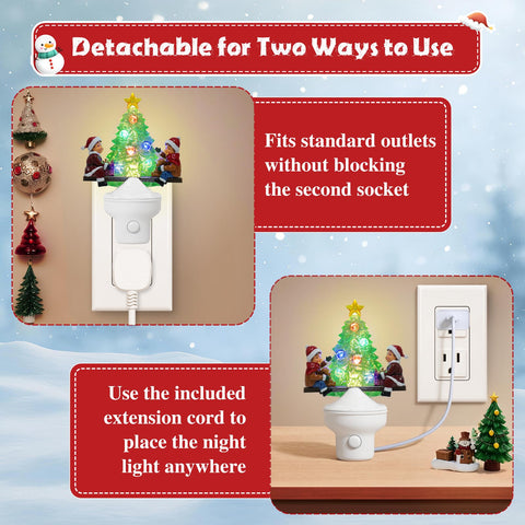 Xanqinluma compact base night light fits outlets without blocking the second socket
