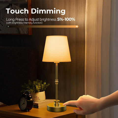 XANSO touch-control lamp showing smooth stepless dimming