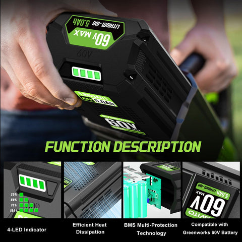 XAVITO 5-year protection and support for Greenworks 60V battery.