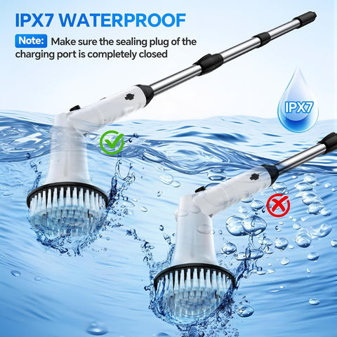 XBllcyiv Electric Spin Scrubber USB-C charging and battery level display