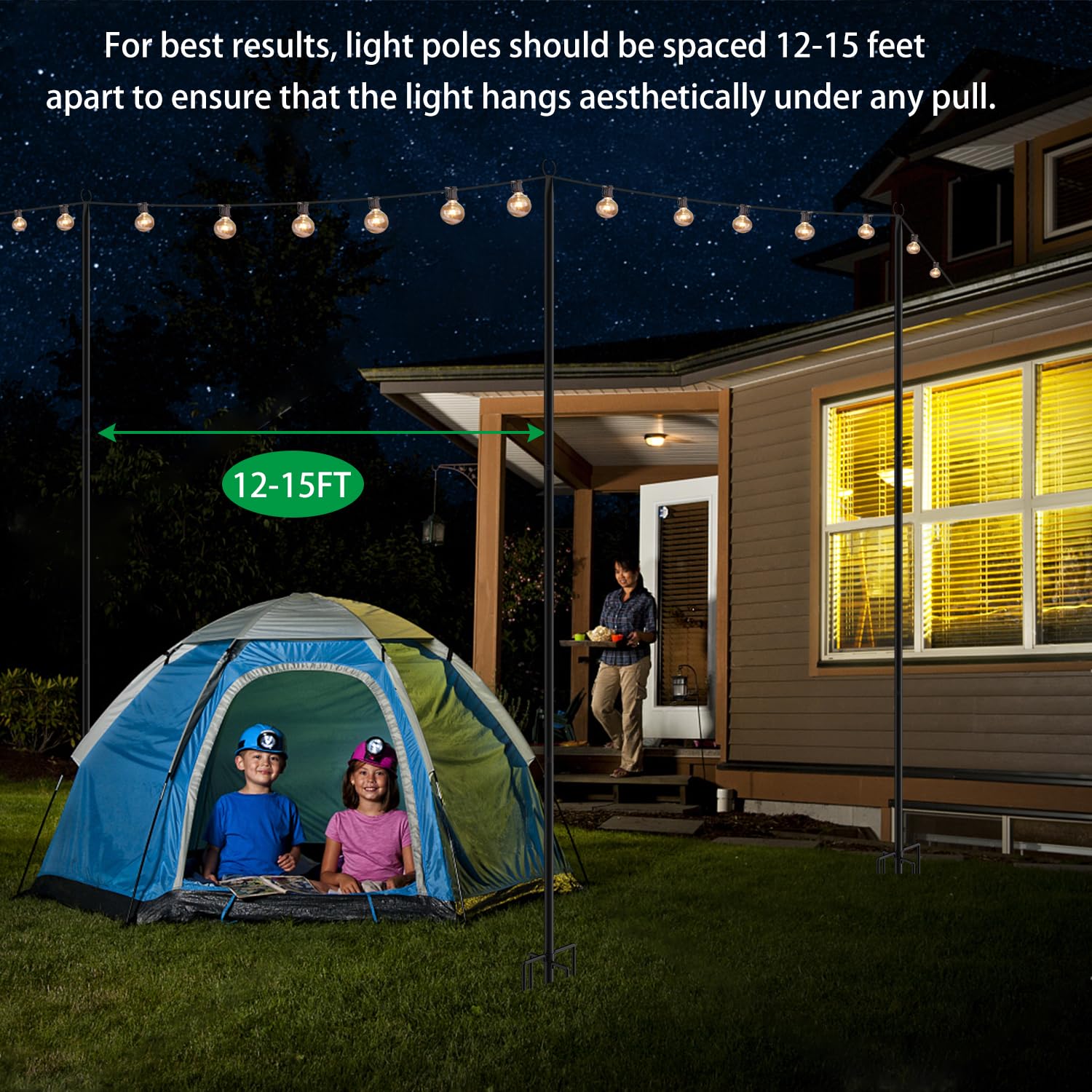 Xbrigh ambiance-friendly patio-pole set elevates garden evenings.