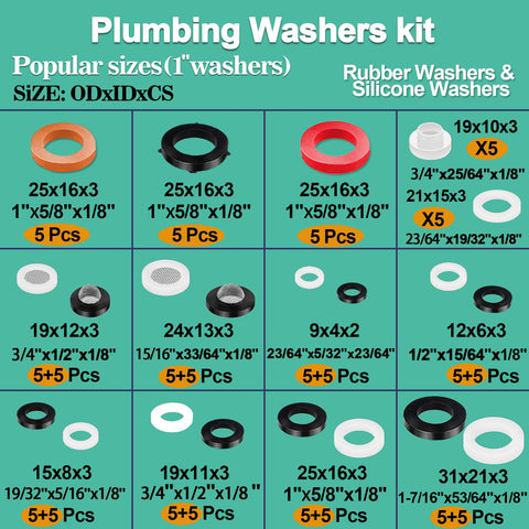 XBVV flat and beveled washers in multiple sizes for precise seals