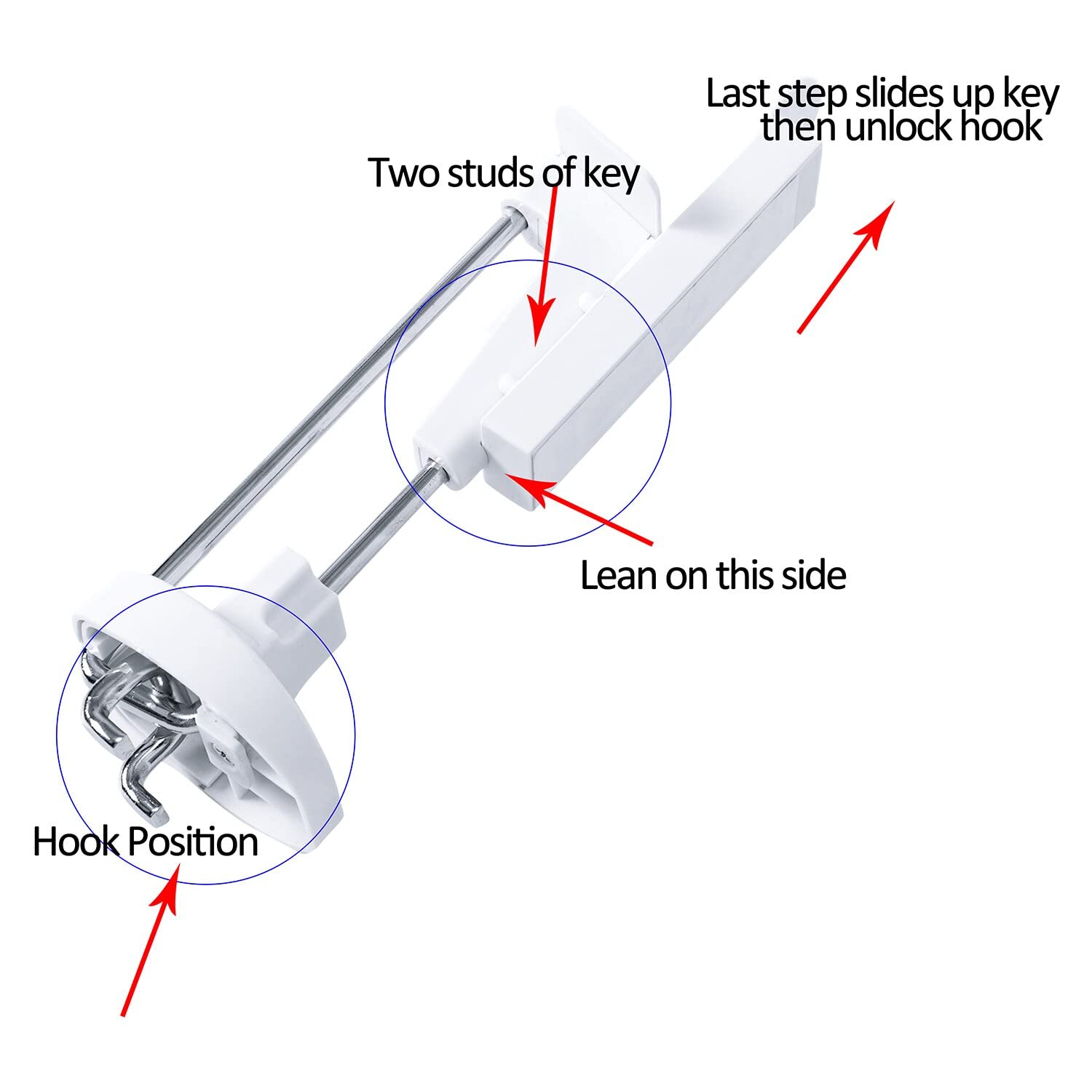 XCHTX secured display hook with magnetic key at retail display