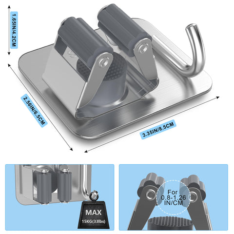 XCIXCI broom holder's extra hook stores small accessories neatly