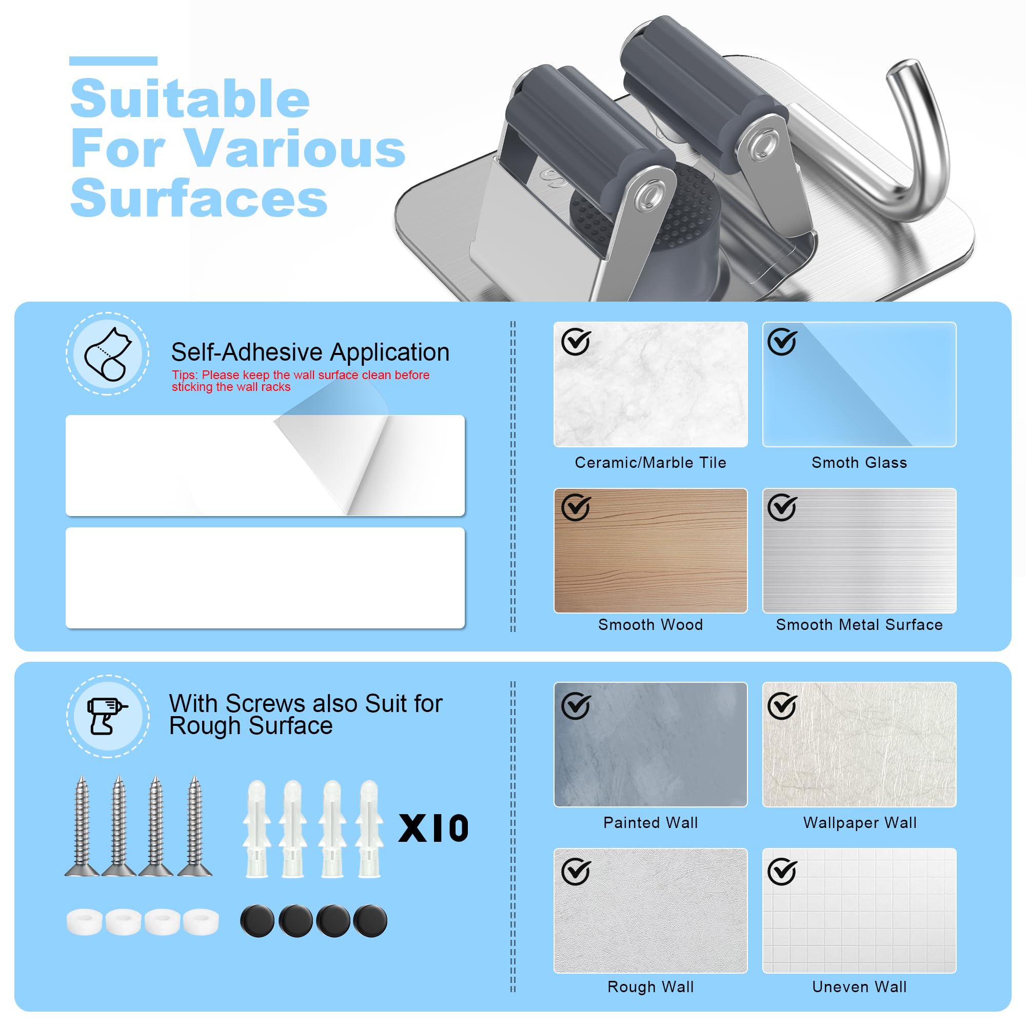 XCIXCI mounting kit includes screws for quick, secure setup