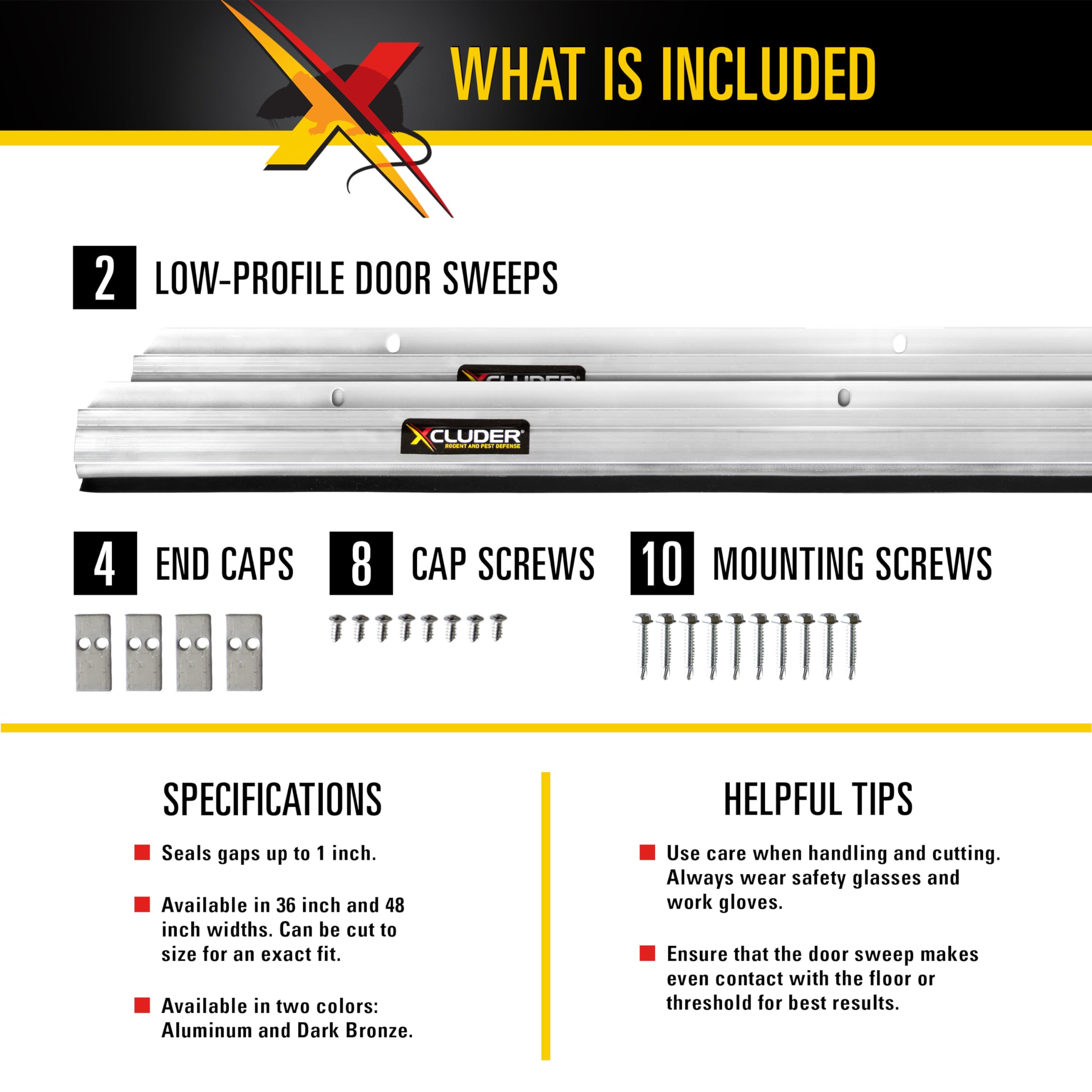 Xcluder door sweep cut-to-size demonstration for door fit