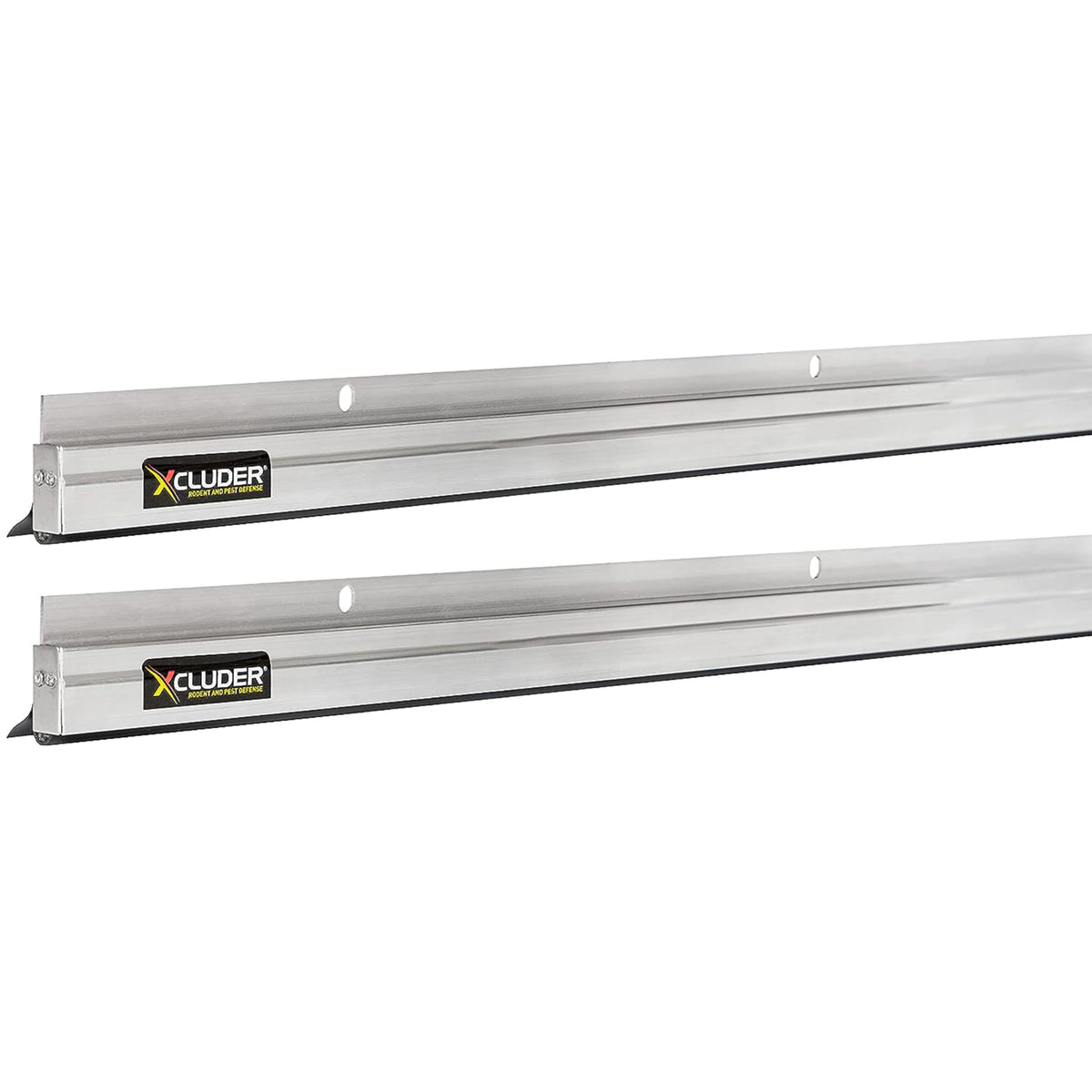 Xcluder low-profile 36-inch door sweep side view showing compact frame