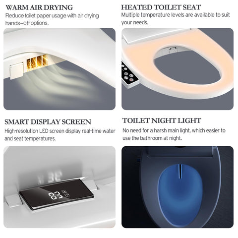 XCQQ night light provides a soft glow for nighttime bathroom visits.