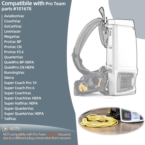 XCWT 16-gauge SJTW outdoor cord for Pro Team vacuums, built for durability.