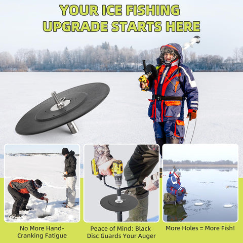 XCWT stopper disc prevents auger from falling into the ice
