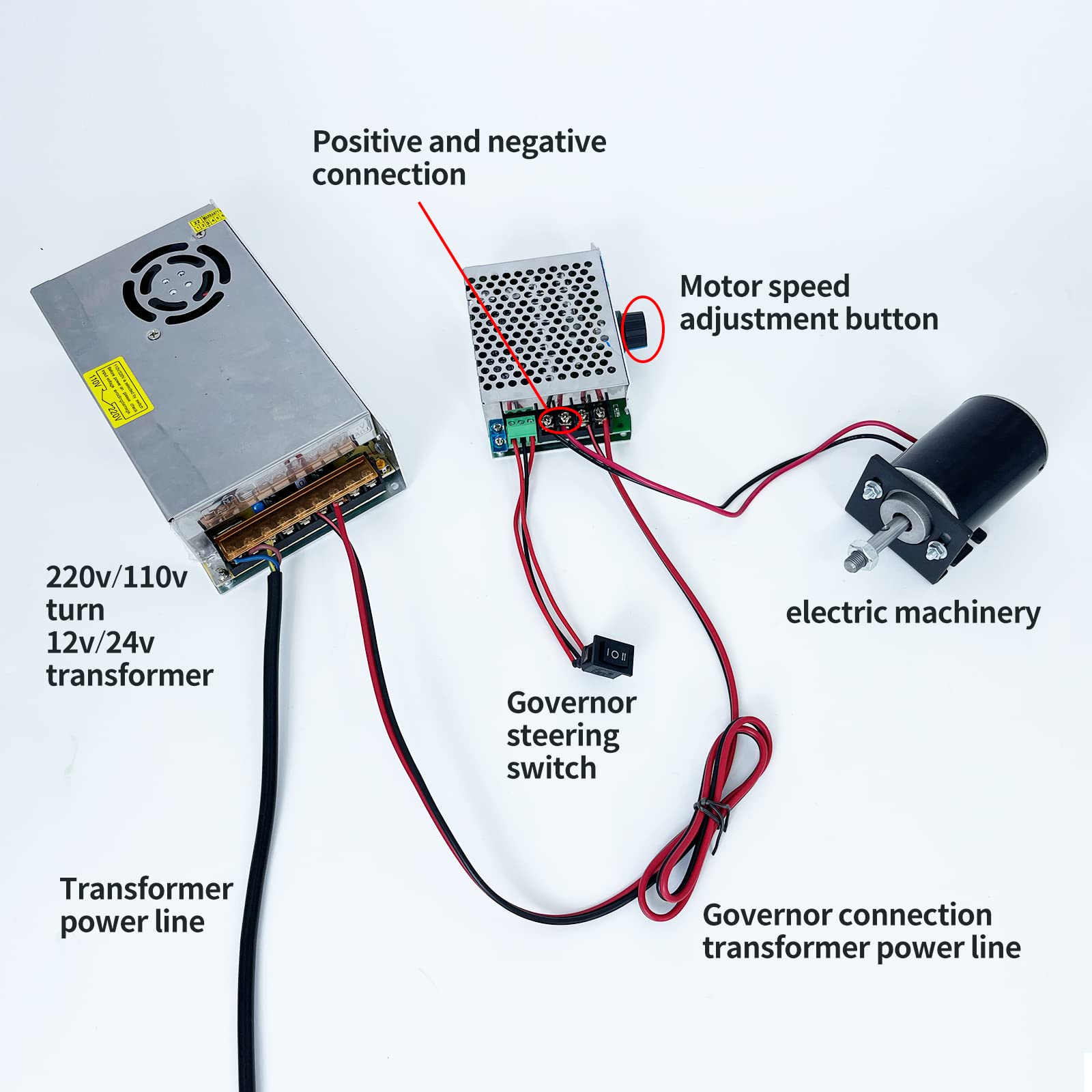 XD-3420 external DC controller required for speed control.