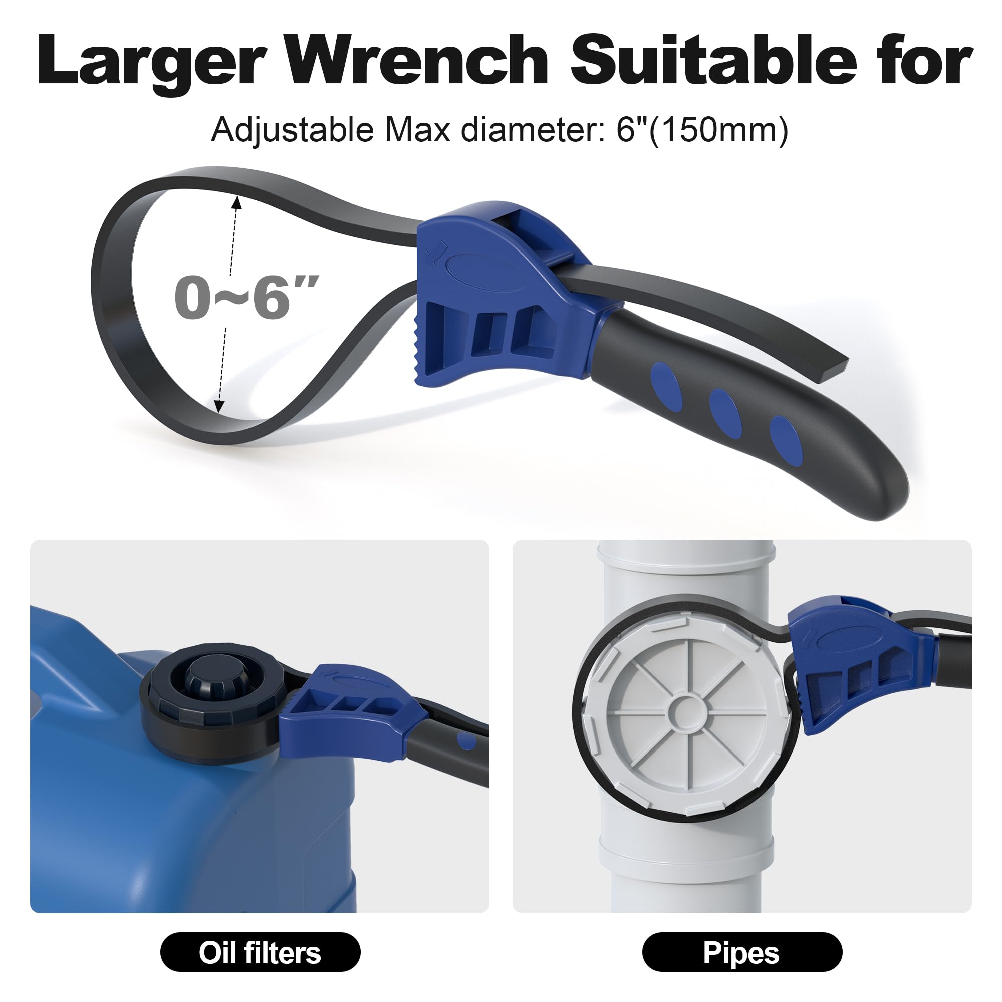 XDENGP strap wrench with inner wires preventing belt breakage