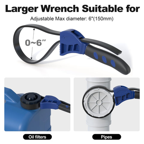 XDENGP strap wrench with inner wires preventing belt breakage