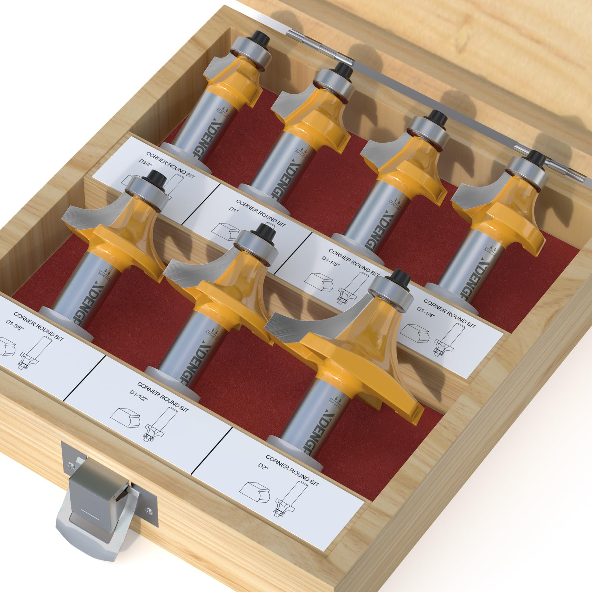 XDENGP roundover bit with 1/8-inch radius for precise edge finishing on wood