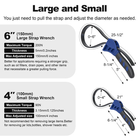 XDENGP strap wrench with small belt ideal for jar opening