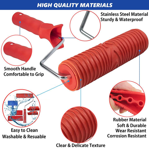 XDONEF rubber wood grain tool 3-inch helps mimic authentic wood lines.