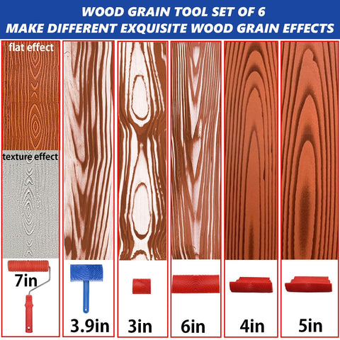 XDONEF wood grain rocker tool 4-inch creates natural grain textures on surfaces.