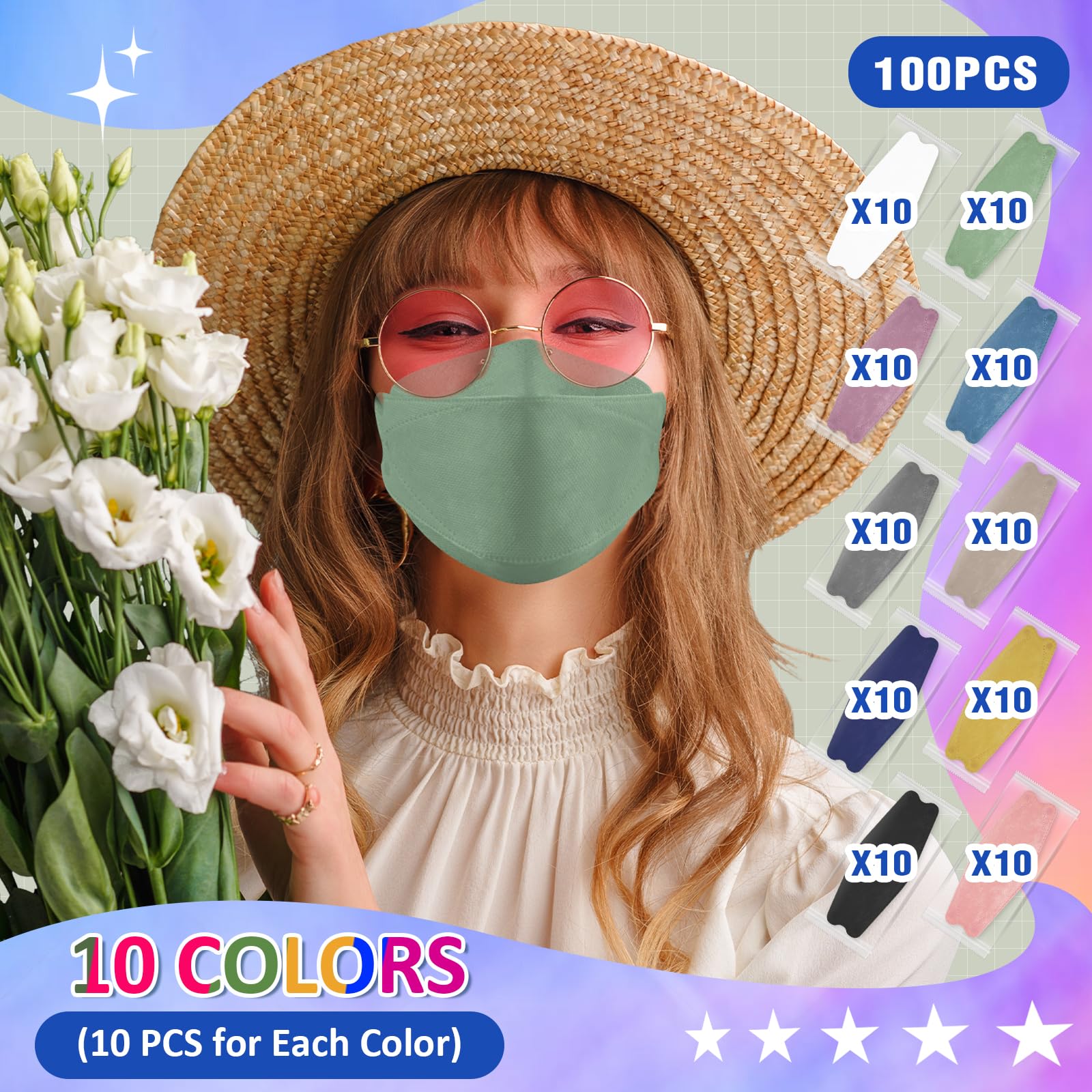 XDX KN95 masks in 10 colors offer mood matching style for every outing.