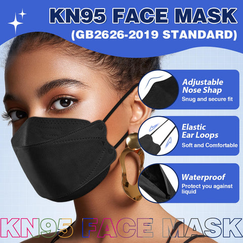 XDX KN95 3D-structure mask with soft ear loops for comfortable wear.