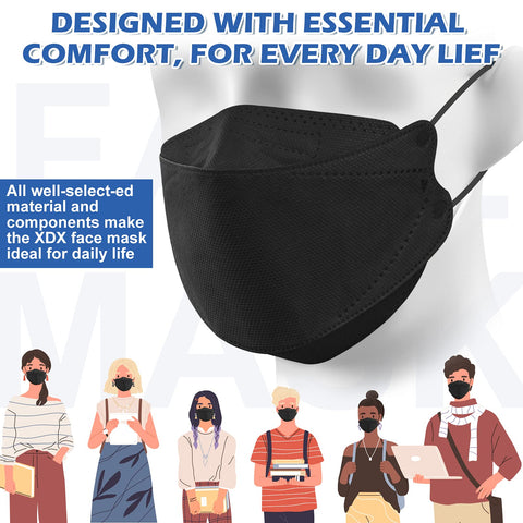 XDX KN95 compact, travel-friendly masks fit in any bag.