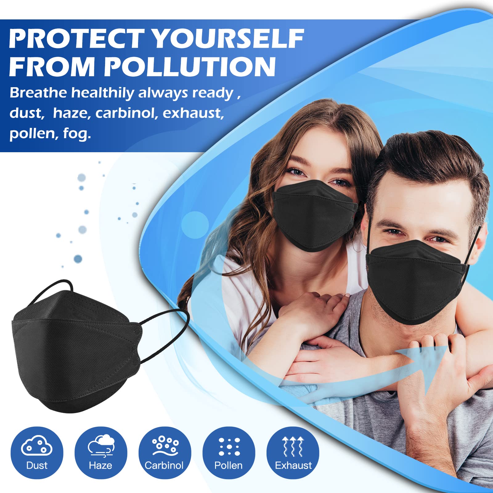 XDX KN95 five-ply breathable filter for reliable protection.