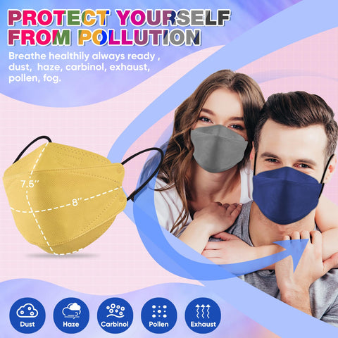 XDX KN95 nose clip design reduces eyewear fog for glasses wearers.