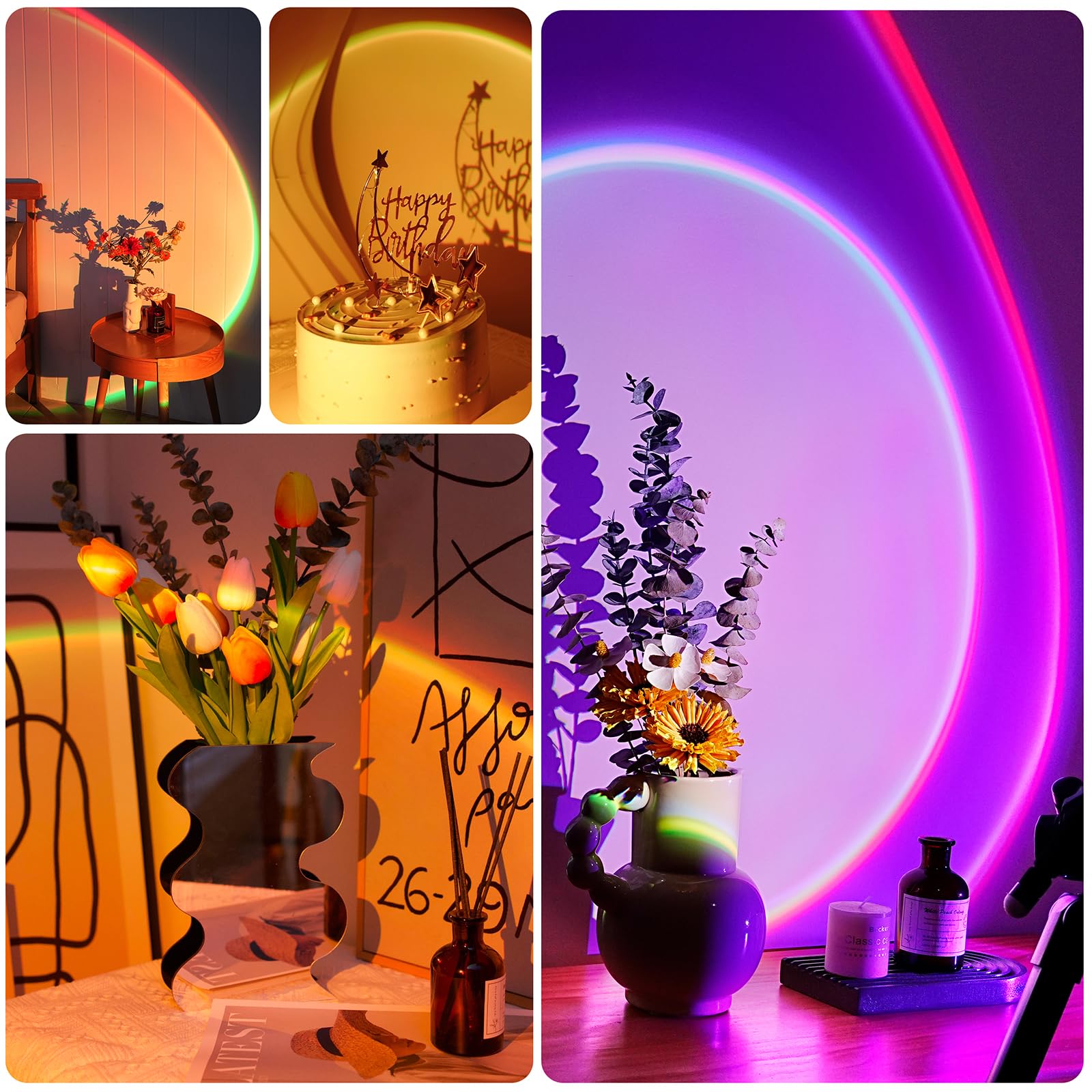 XEBKOR Sunset Projection Lamp compact design fits indoors or on patio