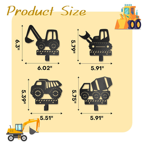 Xedatric digger silhouette hook keeps coats organized in nurseries.