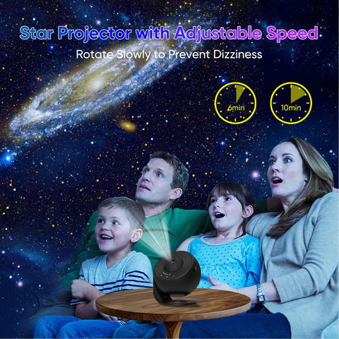 Xeefeel Galaxy Projector enhances adult bedroom ambiance with rotating skies