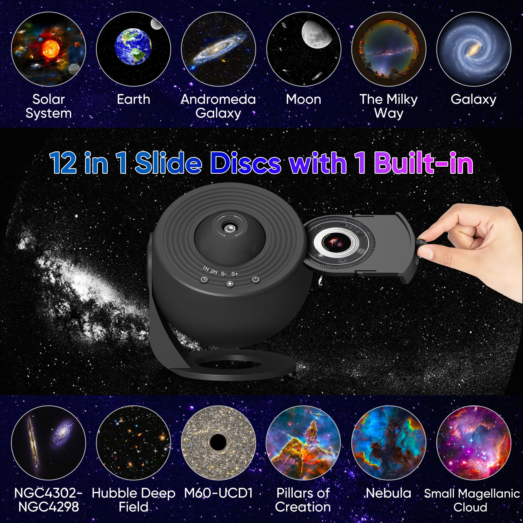 Xeefeel Galaxy Projector ceiling projection fills the room with stars