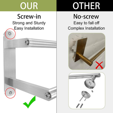 XEENEW wall-mounted towel rack with staggered bars for easy access.