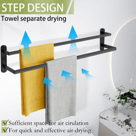 XEENEW step-design towel rail demonstrates easy access and faster towel drying