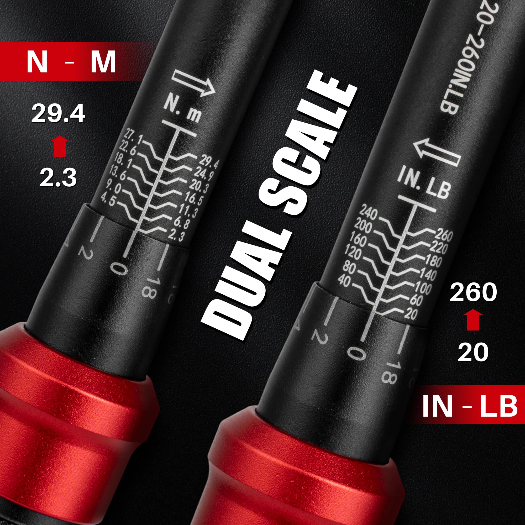 XEIMILE dial-engraved torque scale closeup highlights clear readability under lighting.