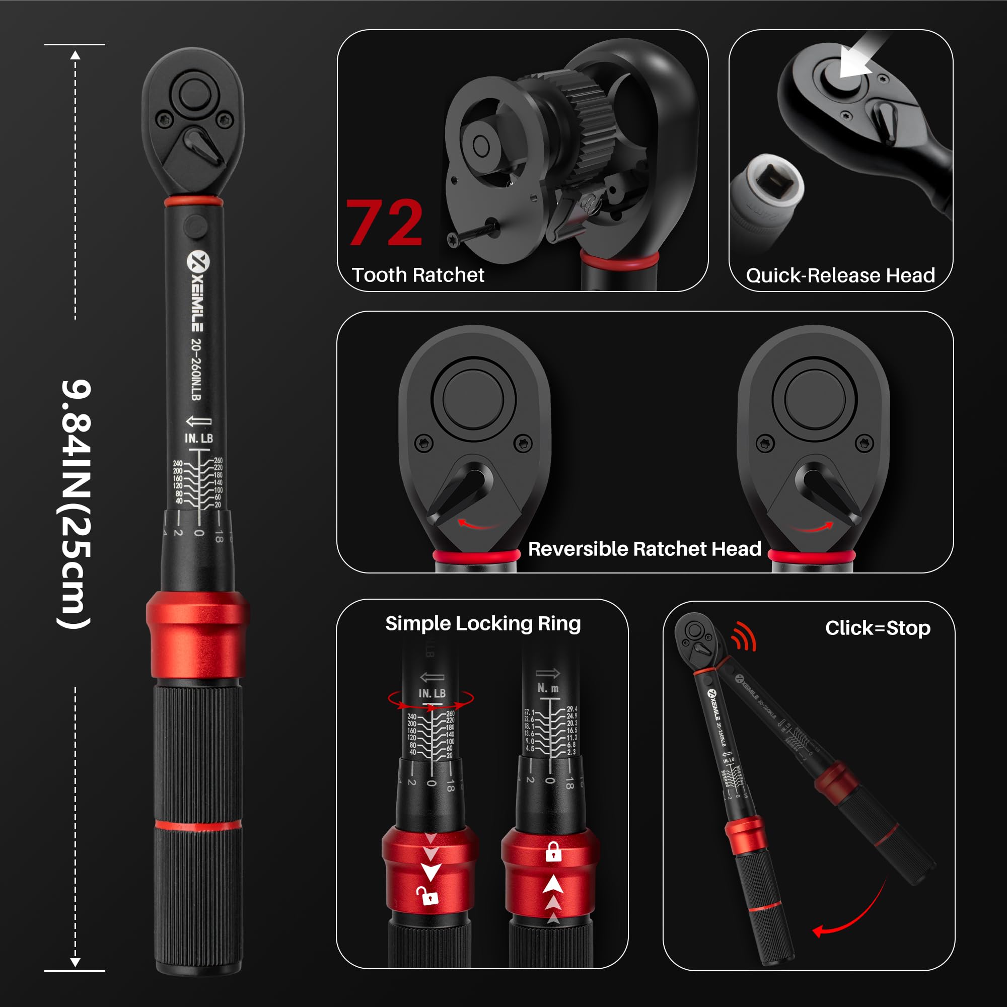 XEIMILE quarter-inch drive torque screwdriver for electronics and small repairs.